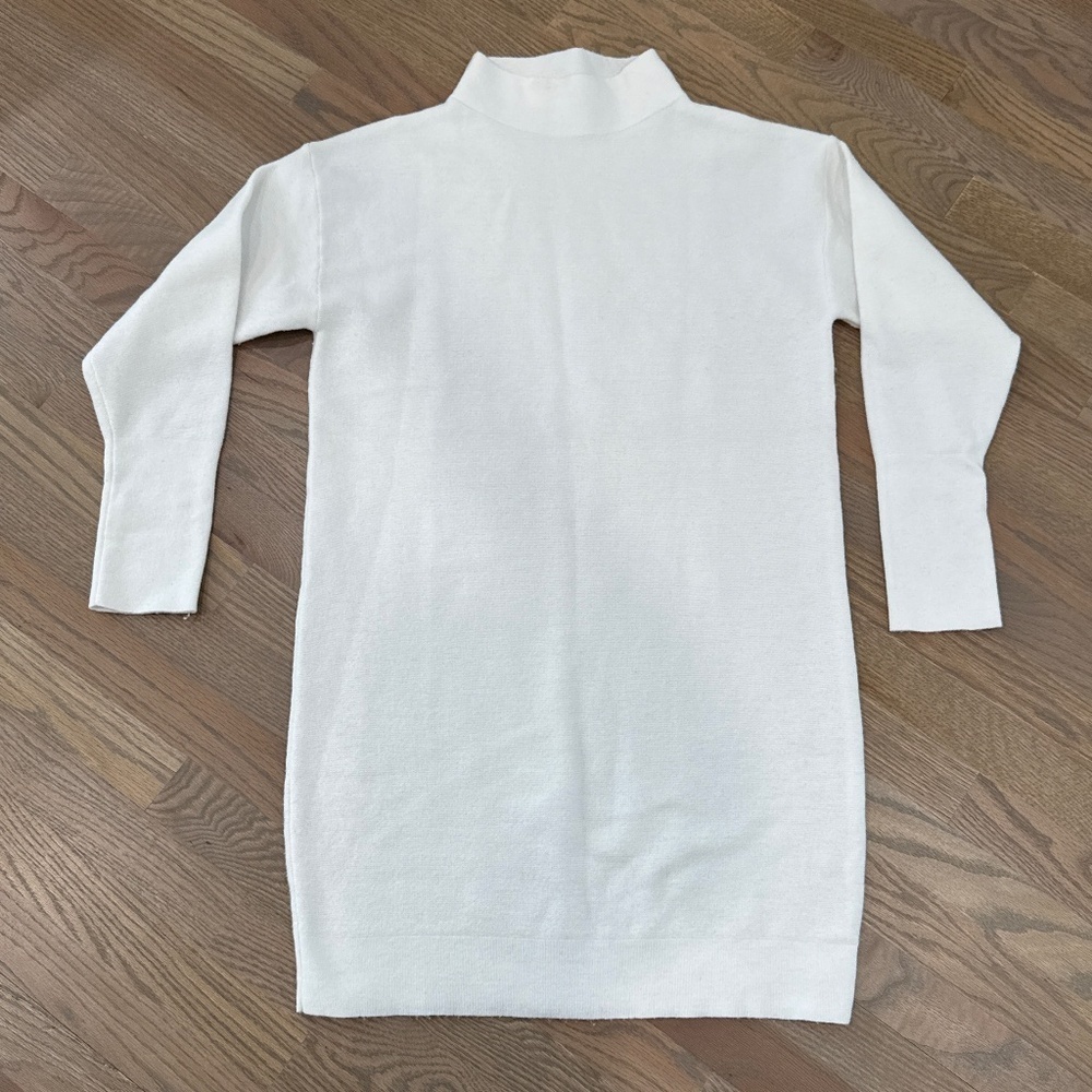 Ribbed Sweater Dress Size L - White